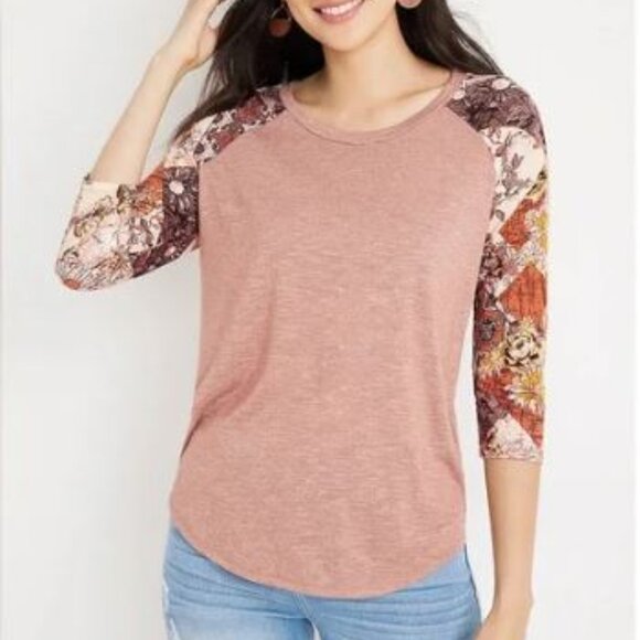 Maurices Tops - Maurices Patchwork Sleeve LS Top Sz XS